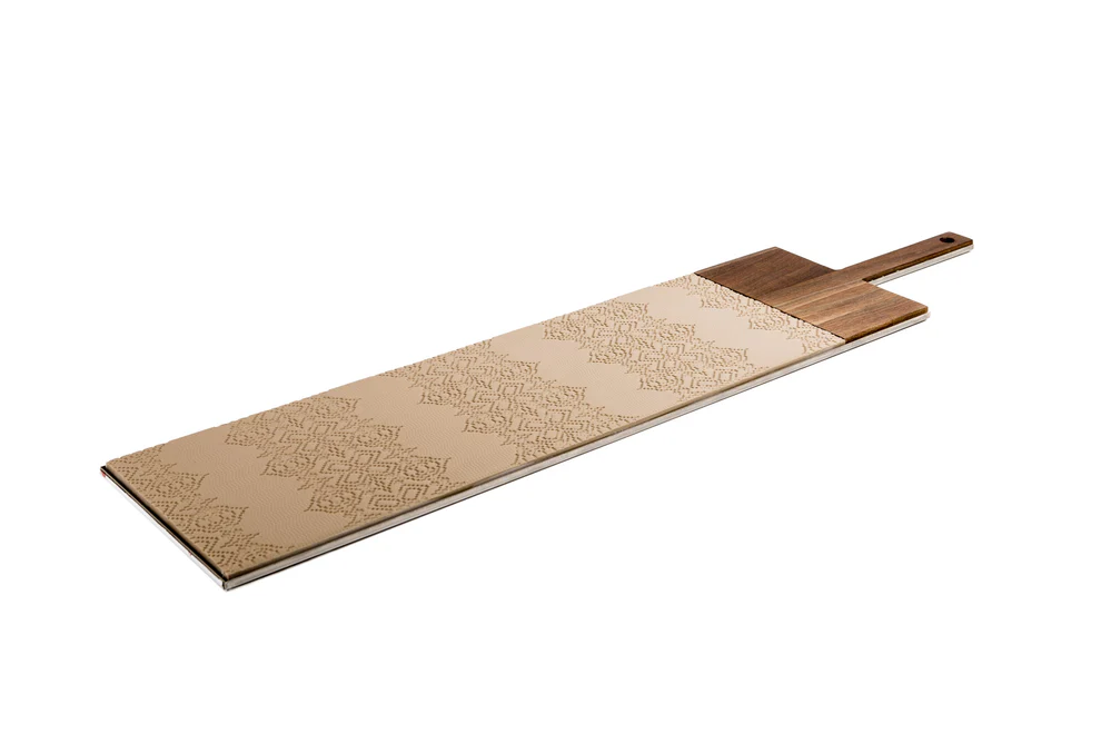 tagliere rettangolare in legno e ceramica